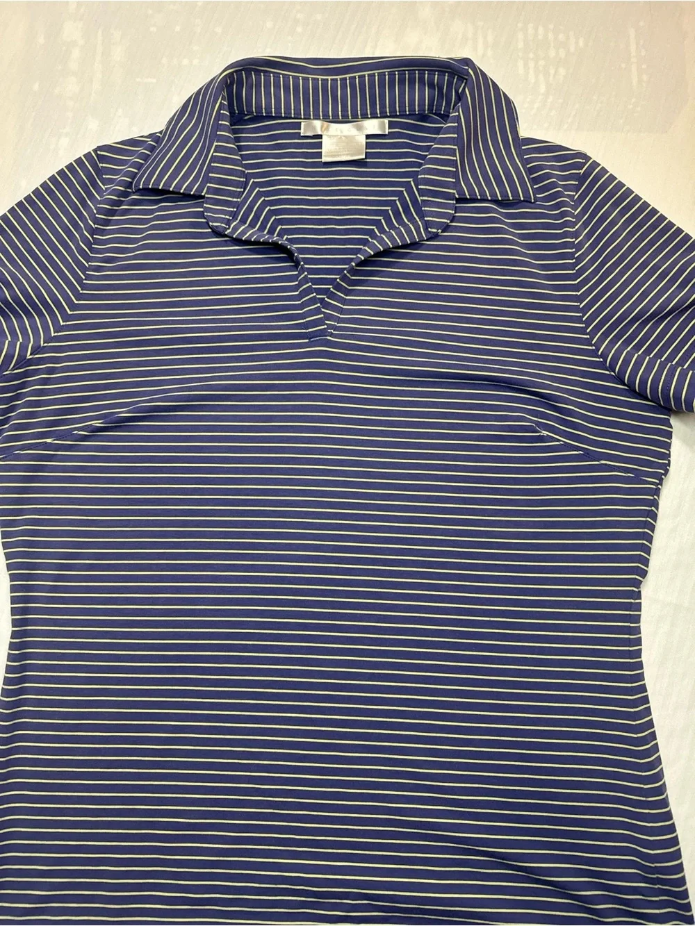 Nike Navy Striped Short-Sleeve Polo Tee